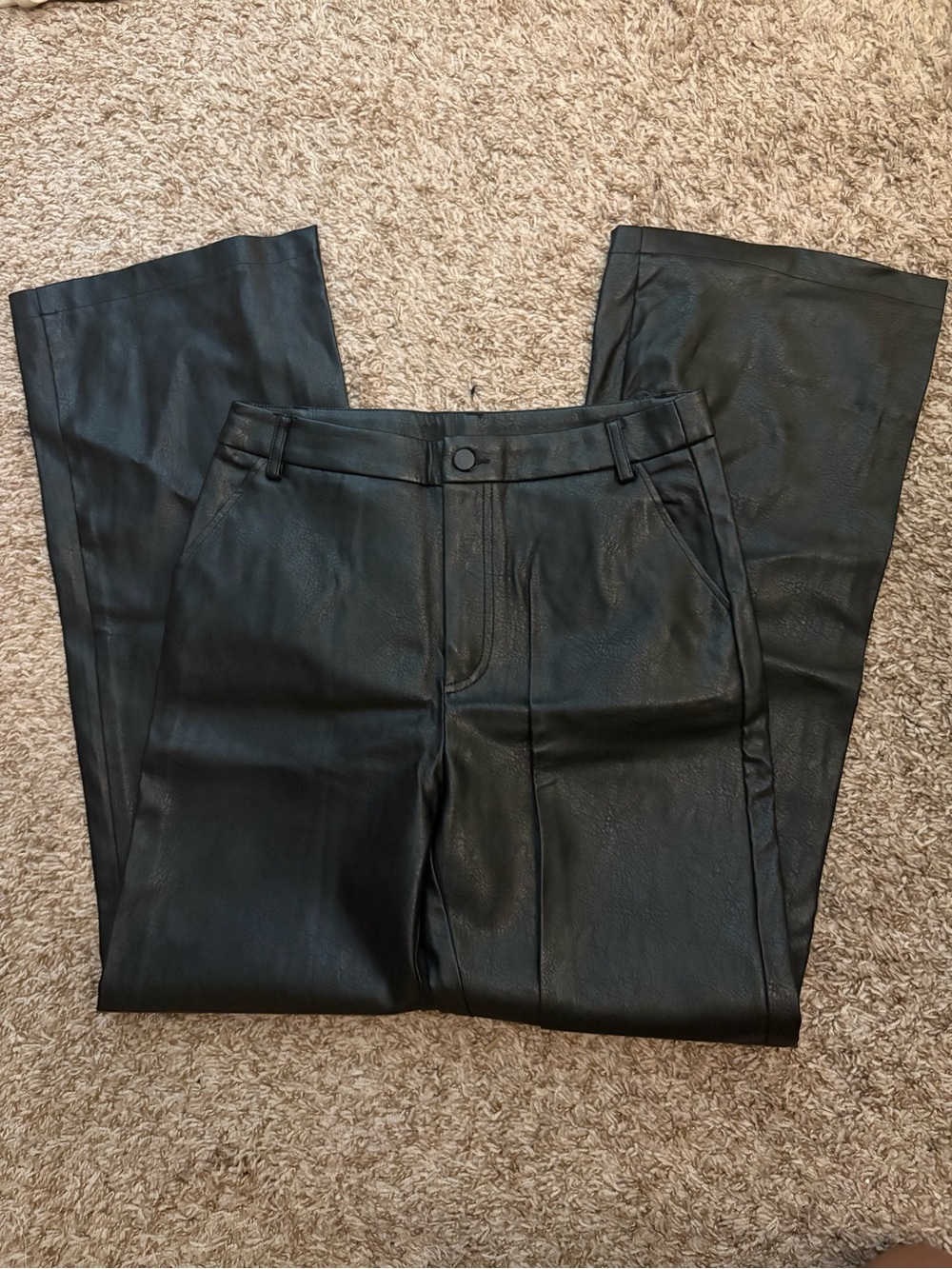 Windsor Black Faux Leather Wide-Leg pants